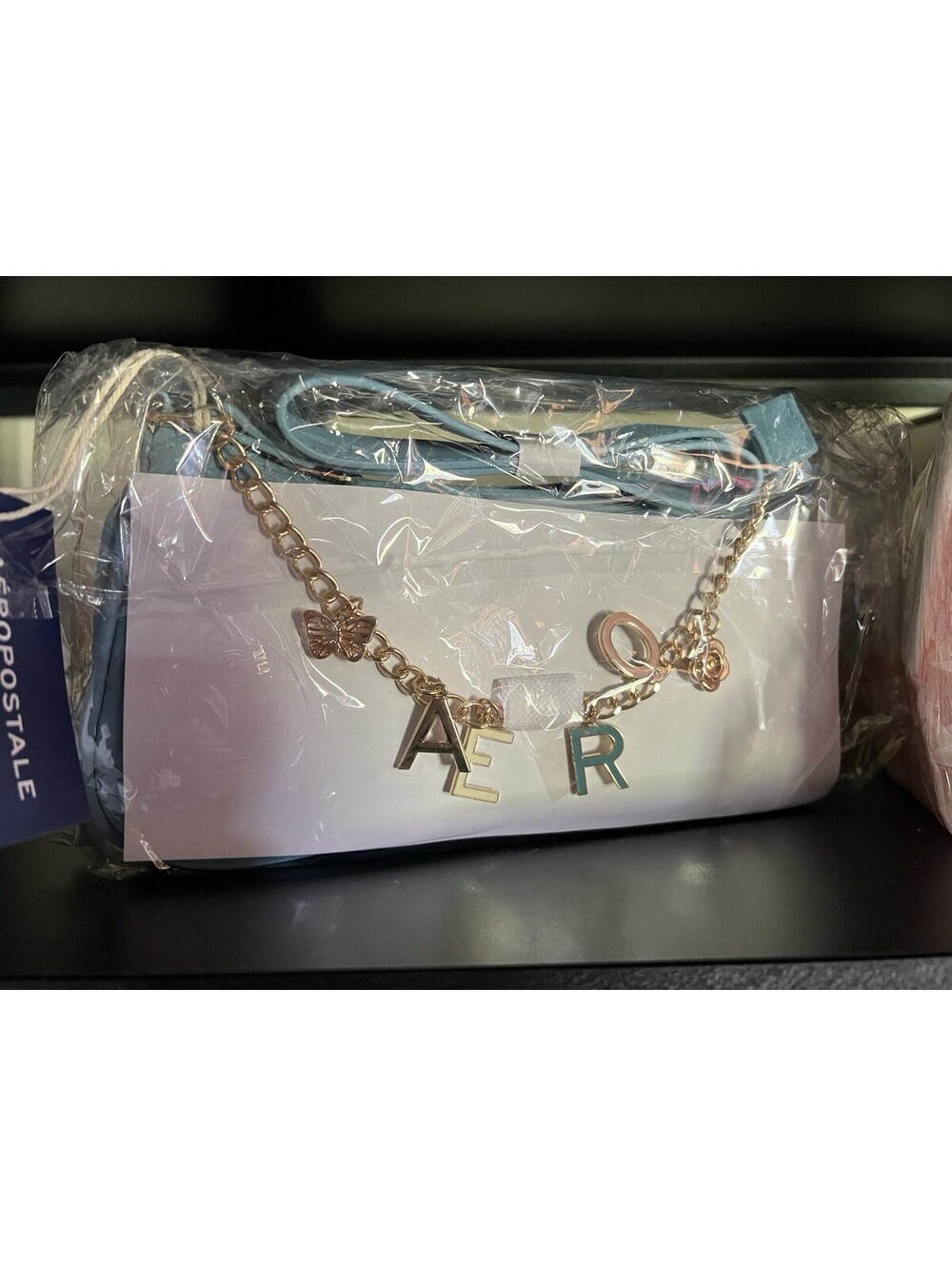 Aeropostale 90s style blue purse with charms NEW